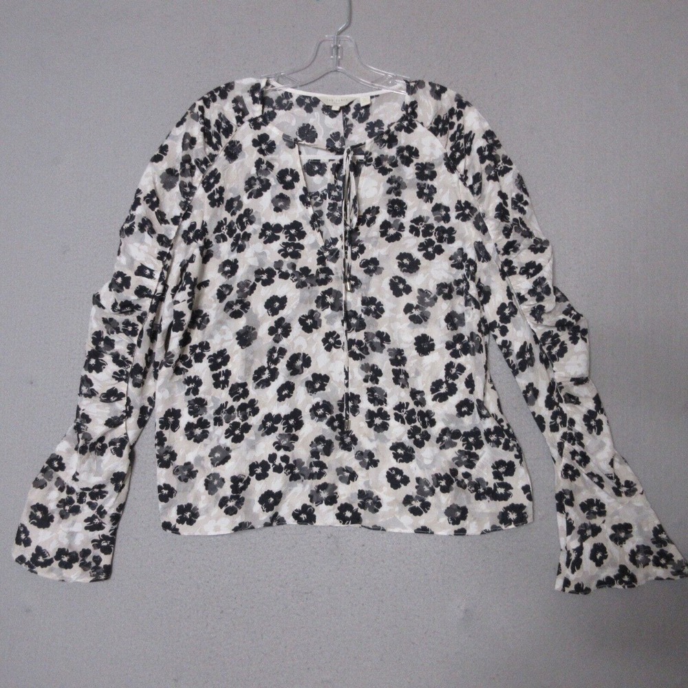Ted‎ Baker Floral Sheer Ruche Sleeve Top